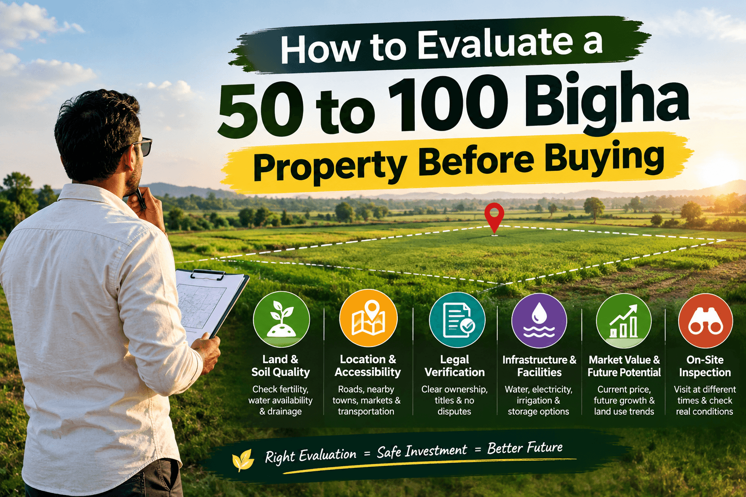 How to Evaluate a 50 to 100 Bigha Property Before Buying